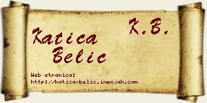 Katica Belić vizit kartica